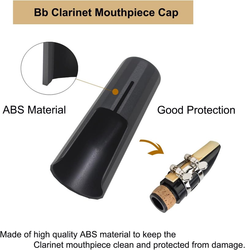 YUNNLEZT Bb Clarinet Leather Ligature and Plastic Clarinet Mouthpiece Cap Ligature Fastener Mouthpiece Cover for Clarinet - Image 4